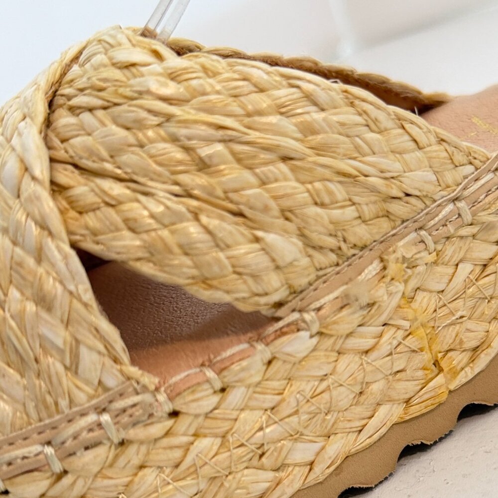 Beach By Matisse "Sunshine" Braided Raffia Platform Sandal- Size 9 - Picture 7 of 10